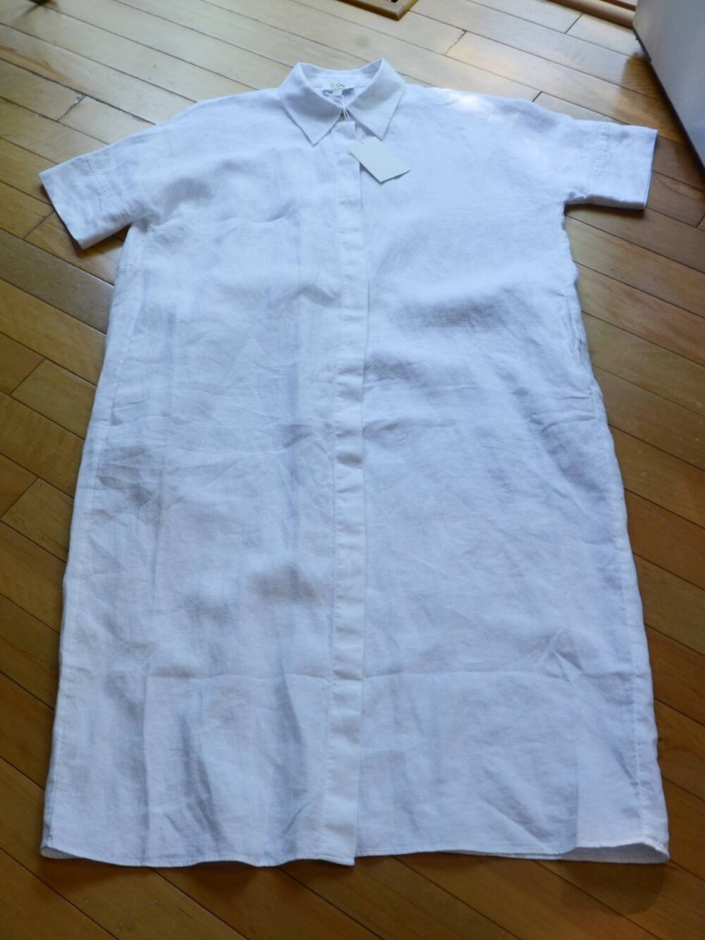 COS Relaxed Linen Shirt Dress US L NWT White - Picture 2 of 10